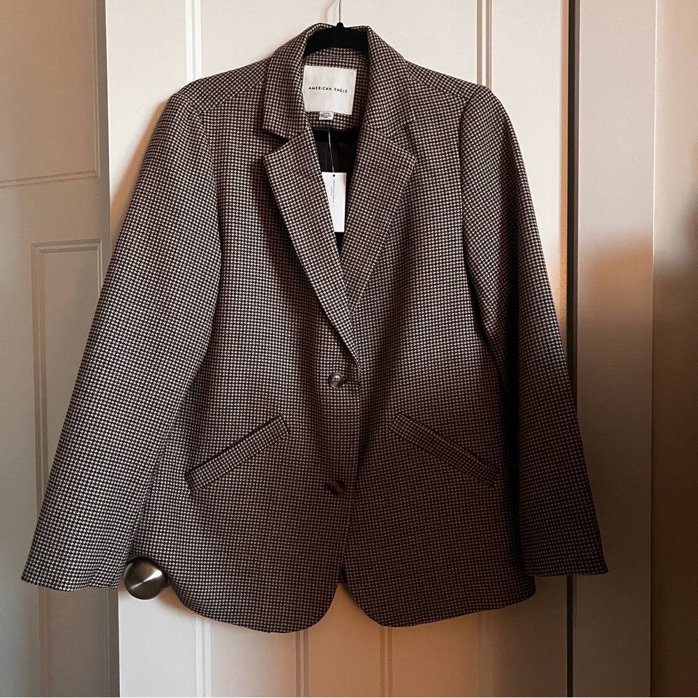 NWT American Eagle Plaid Blazer Jacket Oversized Small